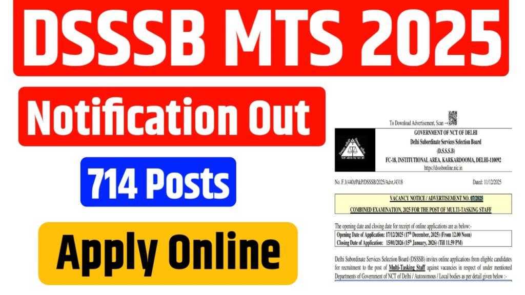 DSSSB MTS Recruitment 2025